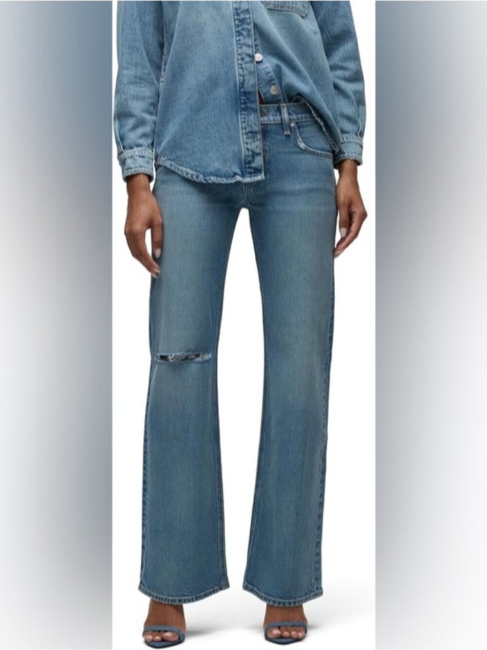 HUDSON Womens Kelli Low Rise Loose Fit Straight Leg Jeans - Picture 12 of 12